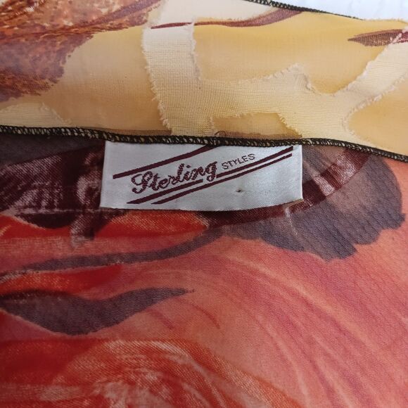 Sterling Styles 100% Artsilk One Size Jacket Kimono Open Multicolor Floral - Picture 14 of 16